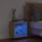 The Living Store Noćni ormarić s LED svjetlima zidni boja hrasta sonome | shoptok.hr