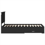  Konstrukcija postelje z vzglavjem Črna in srebrna 100 x 200 cm, (5000104195) | Shoptok.si