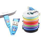 X Wave USB flat color kabl 1m, led smile Crna,Bela,Crvena,Plava,Zelena,Žuta,Naran.,Ljubič.,Pink,Roze | ePonuda.com