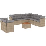  11-dijelni set vrtnih sofa s jastucima bež od poliratana | shoptok.hr