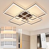 Nettlife LED stropna svetilka za dnevno sobo, 72 cm, črna, zatemnljiva z daljinskim upravljalnikom, 48 W, moderna pravokotna oblika, (22111332) | Shoptok.si