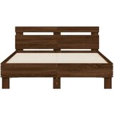  Posteljni okvir z vzglavjem rjavi hrast 120x200 cm inž. les, (20978632) | Shoptok.si