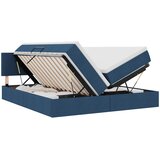  Krevet S LED lampica s uzglavljem Plava 180 x 200 cm tkanina | shoptok.hr