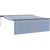  Skrovita tenda Plava i bijela 400 × 300 cm Poliester i aluminij | Eponuda.ba