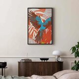  Slika - Exotic Wings - Parrot Among Abstract Leaf Patterns 60x90 U crnom drvenom okviru | shoptok.hr
