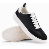 Ombre Men's old-school sneakers on thick sole - black Cene