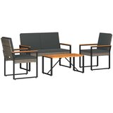  Set vanjskog namještaja 4 pcs Siva i tamno siva poliratan | Eponuda.com
