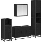 vidaXL Komplet pohištva za kopalnico 4 pcs Črni hrast 90 x 33 x 60 cm | Shoptok.si