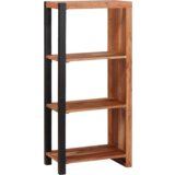 vidaXL Knjižna omara Rjava, Črna 50 x 30 x 110 cm Masiven les akacije | Shoptok.si