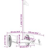 Prikolica za bicikl crna 126 x 63 x 34 cm željezna | shoptok.hr