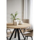 Rowico Okrogla jedilna miza s hrastovo mizno ploščo v naravni barvi ø 130 cm Carradale – | Shoptok.si
