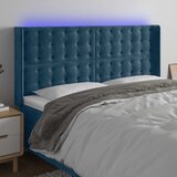  LED uzglavlje tamnoplavo 203 x 16 x 118/128 cm od tkanine | shoptok.hr