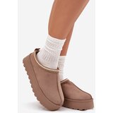 Boto Low Women's Snow Boots With Embroidery On Platform Dark Beige Narirya | shoptok.hr