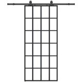 vidaXL drsna vrata z opremo črna 90x205 cm esg steklo, (21749595) | Shoptok.si