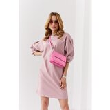 Fasardi Plain dress with cappuccino stitching | Shoptok.si