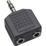 Klinken audio Y-adapter [1x klinken vtič 3.5 mm - 2x klinken vtičnica 3.5 mm] črne barve (20411450)