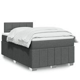 vidaXL Box spring postelja z vzmetnico temno siva 120x200 cm blago | Shoptok.si