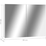 Kupaonski ormarić s ogledalom bijeli 80 x 15 x 60 cm MDF | Eponuda.com
