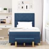 vidaXL Box Spring Postelja z Vzmetnico & Klopejo Modra 120x190 cm Tkanina, (22080785) | Shoptok.si