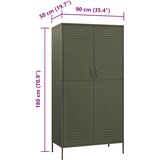 vidaXL ormar maslinasti 90 x 50 x 180 cm čelični | shoptok.hr