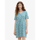 Tom Tailor Cream-Blue Ladies Patterned Dress - Women