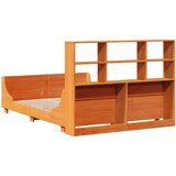 vidaXL Knjižna postelja brez vzmetnice vošč. rjava 140x200cm trden les | Shoptok.si