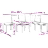  5-dijelni set vrtnih sofa s jastucima čelik obložen prahom crni | shoptok.hr