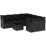  9-dijelni set vrtnih sofa s jastucima crni od poliratana Crna 234 x 234 x 69 cm | Shoptok.si