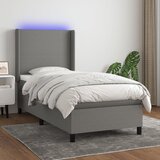 The Living Store Box spring postelja z vzmetnico LED temno siva 90x190 cm blago - Box Spring Postelja, (21503727) Cene