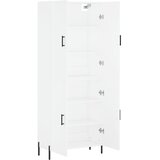  Visoka komoda bijela 69,5x34x180 cm konstruirano drvo Slike