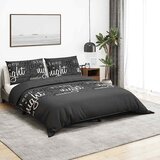  Set posteljine za poplun crna 140 x 200 cm pamučni | shoptok.hr