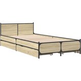 vidaXL Okvir kreveta s ladicama boja hrasta sonome 75x190 cm drveni Cijene