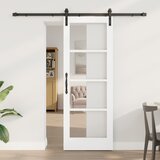 vidaXL klizna vrata s hardverom "ORKDAL" bijela čvrsta drva i staklo, unutrašnja vrata sa staklom "ORKDAL" bijela 73.5x198.5x4 cm Cijene