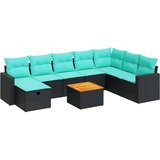  Vrtna sedežna garnitura 9-delna z blazinami črn poli ratan, (22048194) | Shoptok.si