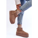 Boto Suede Snow Boots On Platform Dark Beige Corcoran | Shoptok.si