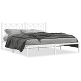 Metalni okvir za krevet s uzglavljem bijeli 183x213 cm | shoptok.hr