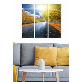 Wallity MDF113481280 multicolor decorative mdf painting (3 pieces) Cene