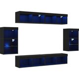  Set TV komoda S LED lampica 8 pcs Crni hrast Konstruirano drvo | shoptok.hr