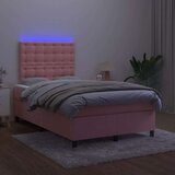  Box spring s madracem LED ružičasti 120x200cm baršunasti | shoptok.hr