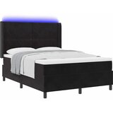  Krevet s opruga kutije s LED trakama Crna 140 x 200 cm Baršun | Shoptok.si