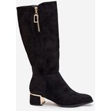 Boto Women's Heeled Boots Made of Eco Suede Black Lyvienne | Shoptok.si