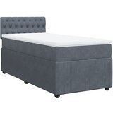 Maison Chic Box spring postelja - Vzmetna postelja z vzmetnico temno siva 100x200 cm žamet SL4975, (21900904) | Shoptok.si