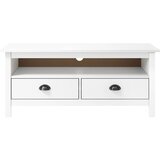 Maison Chic TV omarica - TV stojalo - Televizijska omarica Hill bela 110x40x47 cm trdna borovina, (21698635) | Shoptok.si