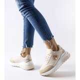 Gemre Beige and white sneakers with decorative stitching Acciano | ePonuda.com