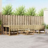  Set vanjskih sofa 8 kom. Bijela i bež Smeđa 79 x 79 x 37 cm | shoptok.hr