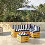 Bessagi Kids Otroška Vrtna Garnitura Daisy, Modra, Bela, S Senčnikom | Shoptok.si