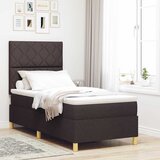 Box spring krevet Tamno smeđa 90 x 190 cm tkanina - Tamno smeđa 90 x 190 cm Dizajn s rombovima Cijene