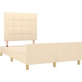  Okvir za krevet s uzglavljem krem 120x190 cm od tkanine | shoptok.hr