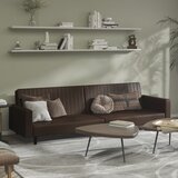 vidaXL Kavč dvosed z ležiščem rjavo umetno usnje | Shoptok.si