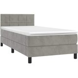  box spring s madracem LED svjetlosivi 90x200 cm baršun | shoptok.hr